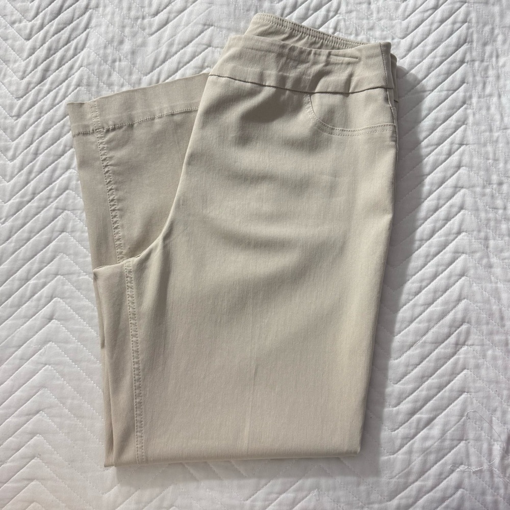 Soft Surroundings Super Stretch Cropped Pants Slimsation Khaki Medium